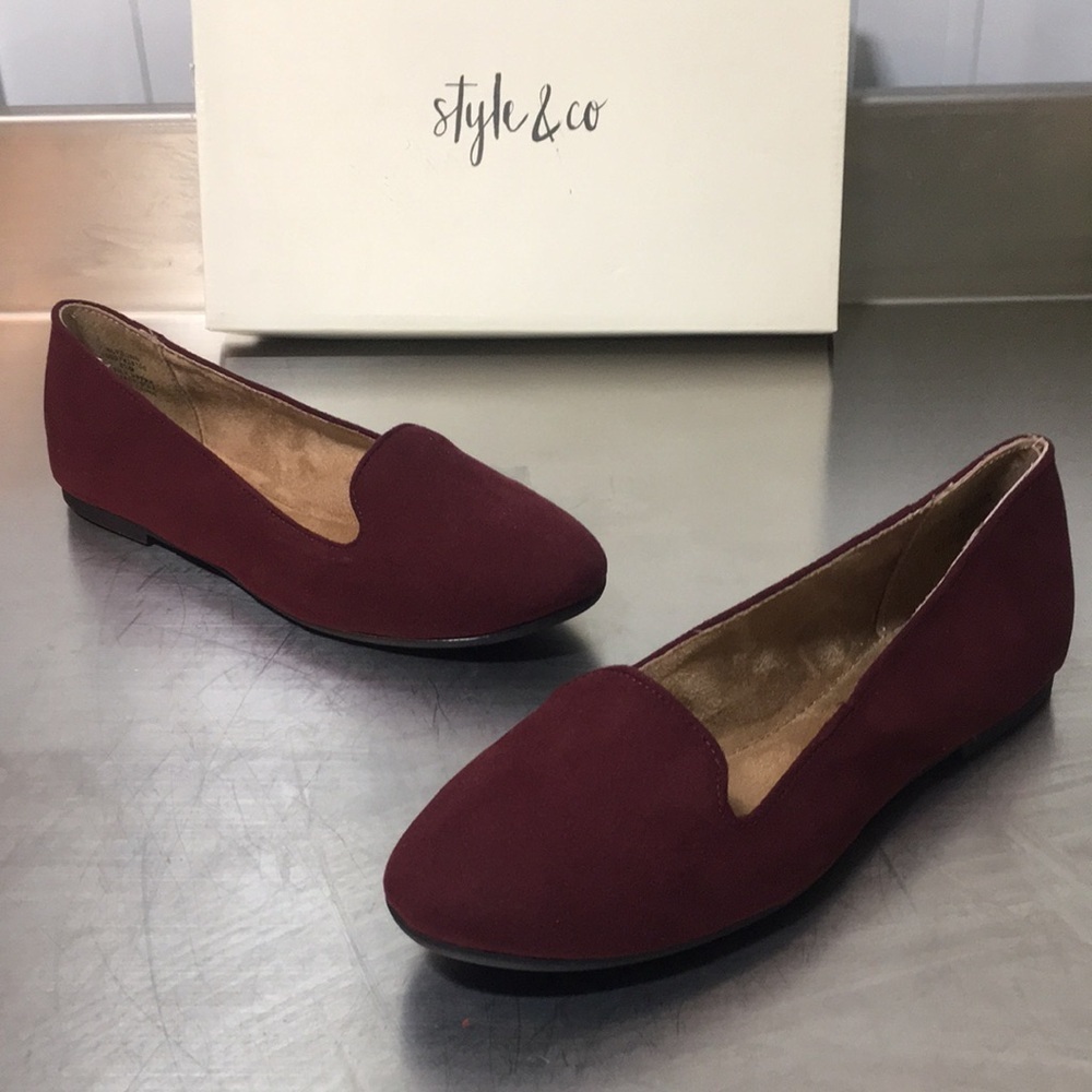 New WB Woman’s Style & Co. Women's Burgundy Loafers